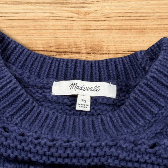Madewell Crochet-Knit Sweater Vest Fresh Blueberry Navy Blue Size XS - Picture 4 of 9